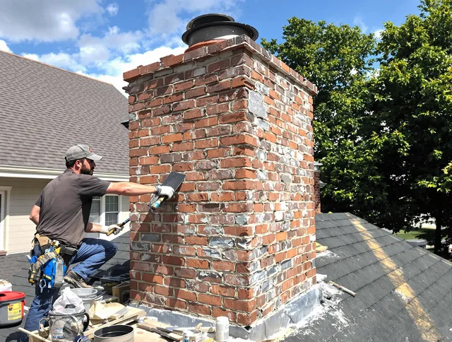 Completed chimney rebuild by Rock Hill Chimney Sweep in Rock Hill, SC