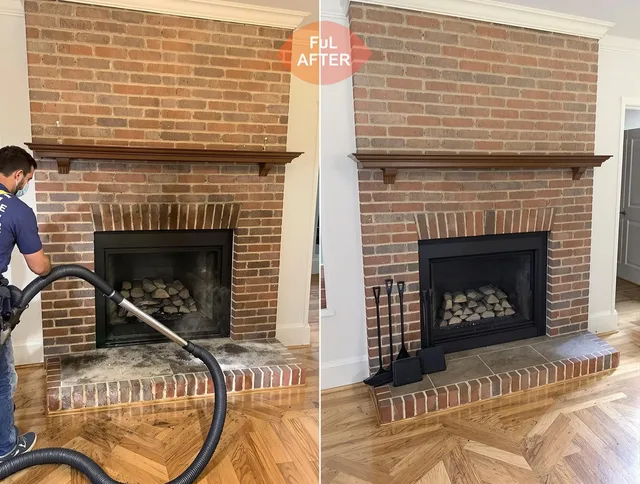 Rock Hill Chimney Sweep carefully sanitizing a fireplace in Rock Hill, SC