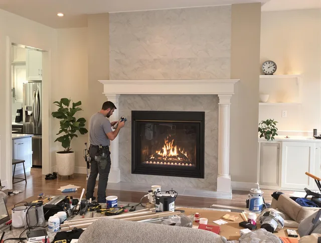 Newly installed fireplace by Rock Hill Chimney Sweep in Rock Hill, SC